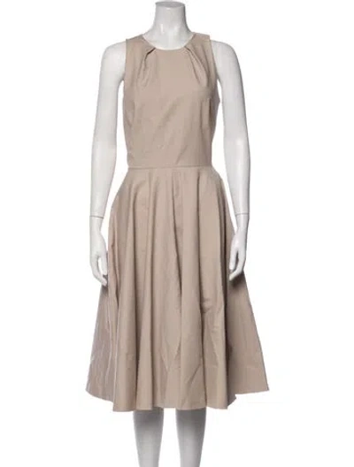 Pre-owned Dior Crew Neck Midi Length Dress In Neutrals