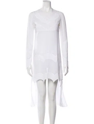 Pre-owned Dior Crew Neck Midi Length Dress In White