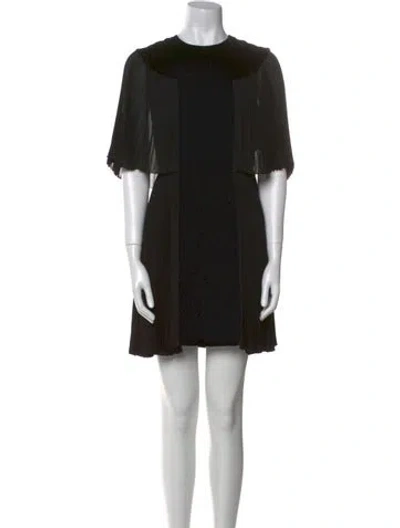 Pre-owned Dior Crew Neck Mini Dress In Black