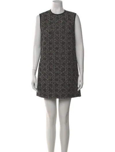 Pre-owned Dior Crew Neck Mini Dress In Black