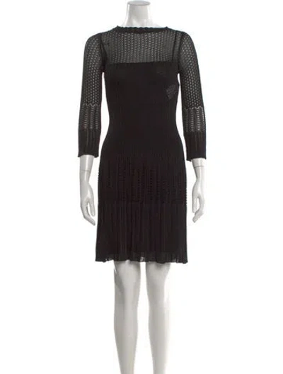 Pre-owned Dior Crew Neck Mini Dress In Black