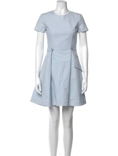 Pre-owned Dior Crew Neck Mini Dress In Blue