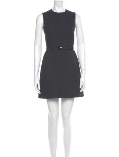 Pre-owned Dior Crew Neck Mini Dress In Blue