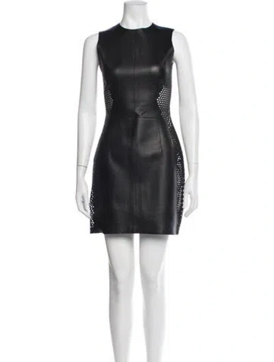 Pre-owned Dior Crew Neck Mini Dress In Blue
