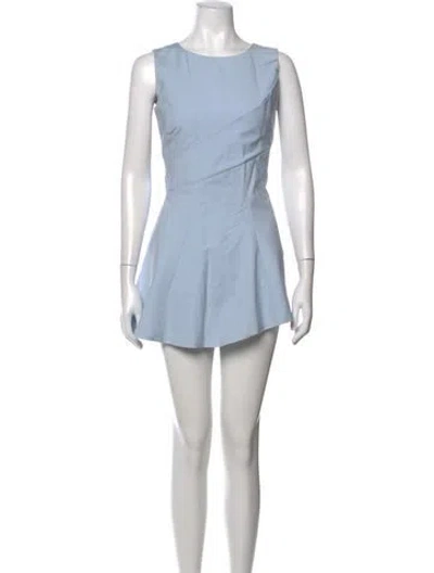 Pre-owned Dior Crew Neck Mini Dress In Blue