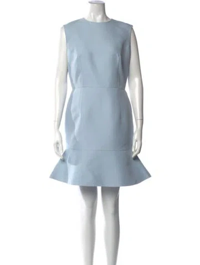 Pre-owned Dior Crew Neck Mini Dress In Blue
