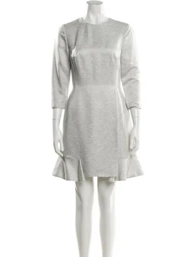 Pre-owned Dior Crew Neck Mini Dress In Gray