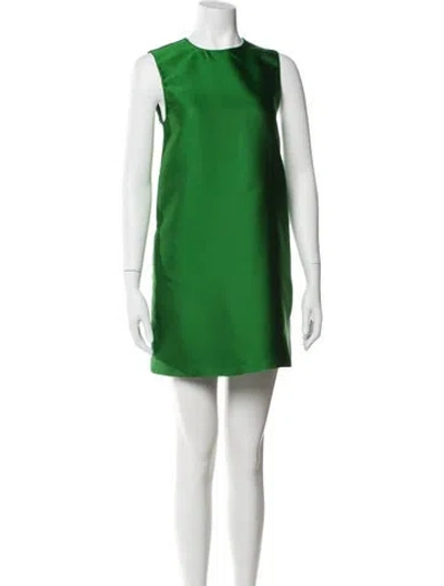 Pre-owned Dior Crew Neck Mini Dress In Green