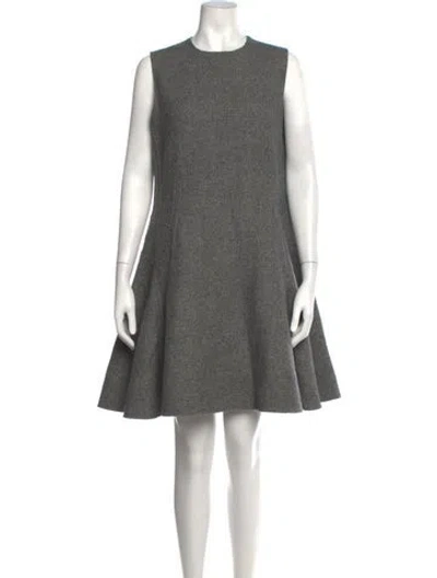 Pre-owned Dior Crew Neck Mini Dress In Grey