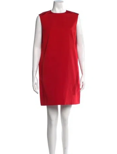 Pre-owned Dior Crew Neck Mini Dress In Red