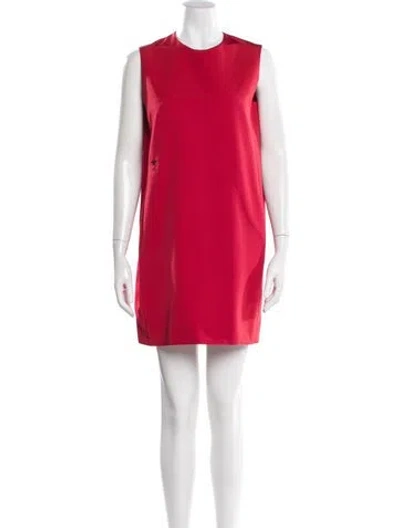 Pre-owned Dior Crew Neck Mini Dress In Red