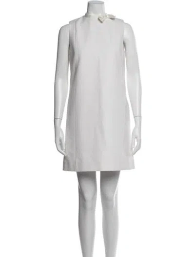 Pre-owned Dior Crew Neck Mini Dress W/ Tags In White
