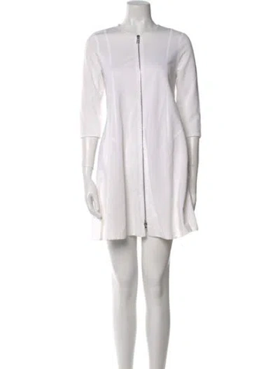 Pre-owned Dior Crew Neck Mini Dress In White