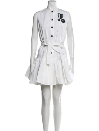 Pre-owned Dior Crew Neck Mini Dress In White