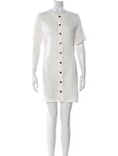 Pre-owned Dior Crew Neck Mini Dress In White