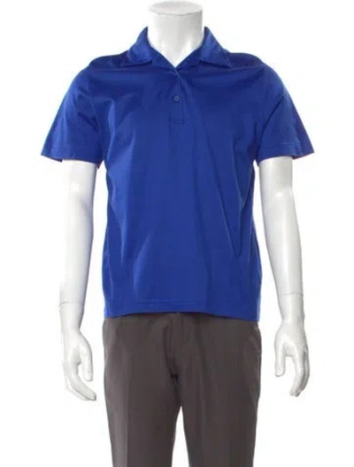 Pre-owned Dior Crew Neck Short Sleeve Polo Shirt In Blue