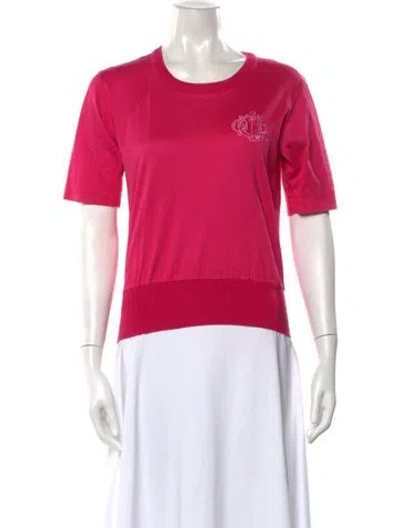 Pre-owned Dior Crew Neck Short Sleeve T-shirt In Pink