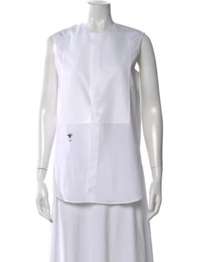 Pre-owned Dior Crew Neck Sleeveless Top In White