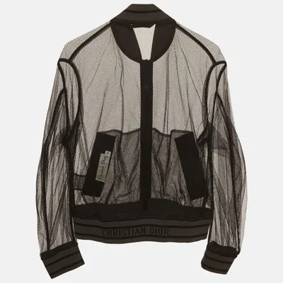 Pre-owned Dior Cristian  Black Mesh Sheer Jacket S