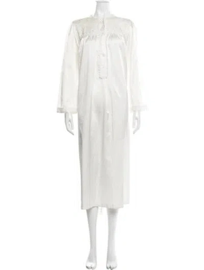 Pre-owned Dior Crochet Trim Nightgown In White