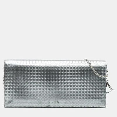 Pre-owned Dior Croisiere Chain Clutch In Silver