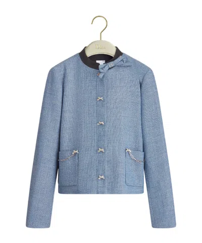 Dior Cropped Jacket In Blue
