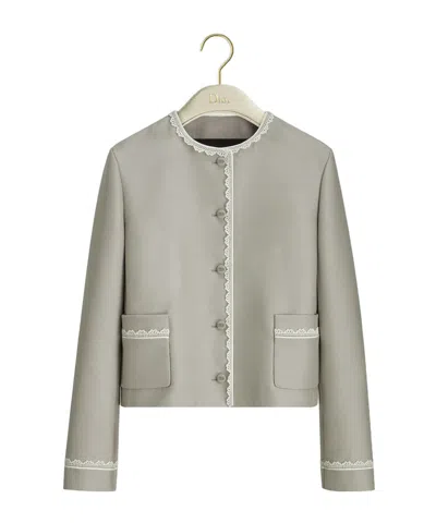 Dior Cropped Jacket In Gray