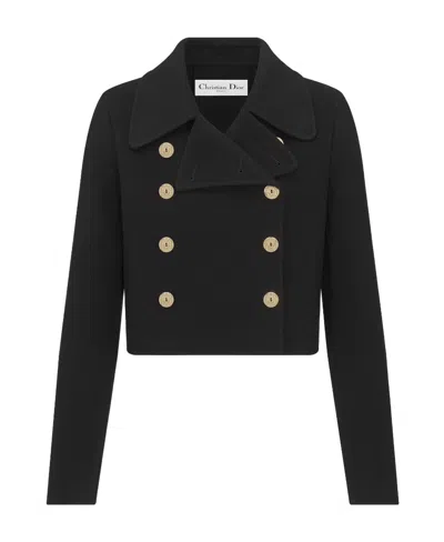 Dior Cropped Peacoat In Black