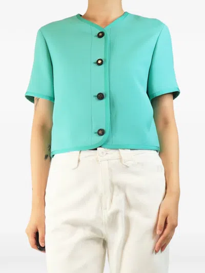 Pre-owned Dior Cropped Short-sleeve Jacket In Green