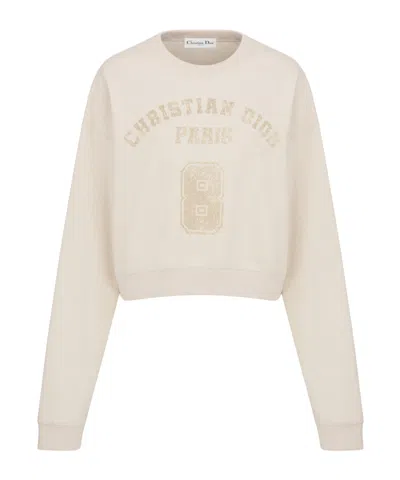 Dior Cropped Sweatshirt In White