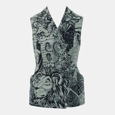 Pre-owned Dior Cruise 2020 Double Breasted Botanical Printed Vest In Blue