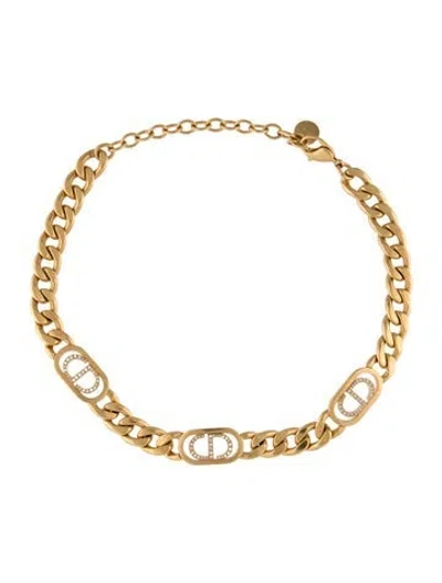 Pre-owned Dior Crystal 30 Montaigne Choker Necklace, 16.25" In Multicolor