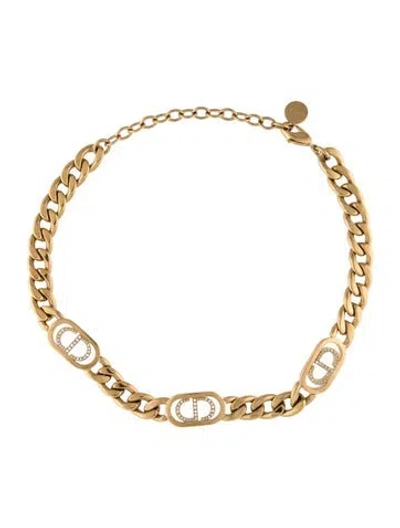 Pre-owned Dior Crystal 30 Montaigne Choker Necklace, 16.5" In Multicolor