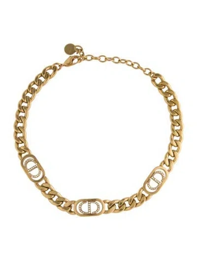 Pre-owned Dior Crystal 30 Montaigne Choker Necklace, 16.75" In Multi