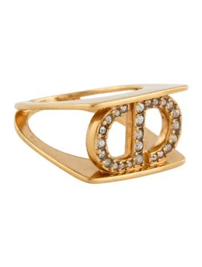 Pre-owned Dior Crystal 30 Montaigne Ring In Clear
