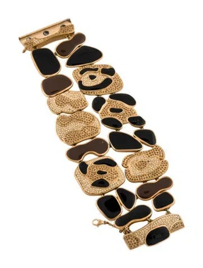 Pre-owned Dior Crystal & Enamel Animalia Bracelet, 5.5"
