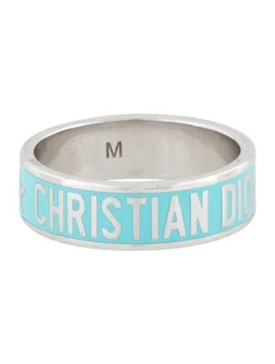 Pre-owned Dior Crystal & Enamel Code Ring In Multicolor