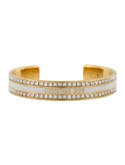 Pre-owned Dior Crystal & Enamel Cuff Bracelet, 6" In Multi
