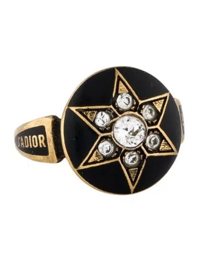Pre-owned Dior Crystal And Enamel J'a Star Cocktail Ring In Multi