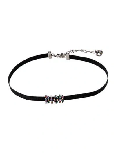 Pre-owned Dior Crystal & Ribbon Dio(r)evolution Choker Necklace In Multi
