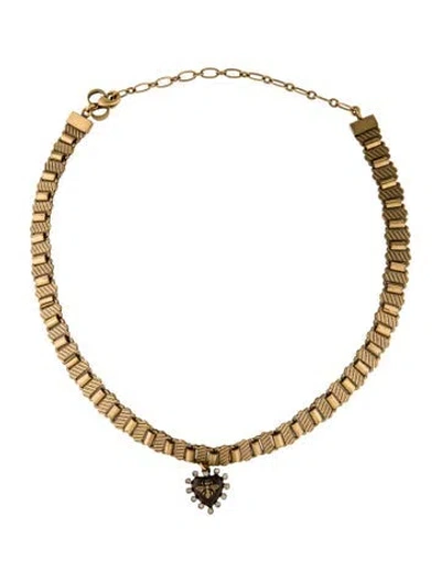 Pre-owned Dior Crystal 'blue Bohèmienne' Bee Heart Choker Necklace, 14.5" In Clear