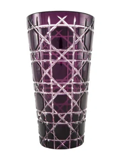 Pre-owned Dior Crystal Cannage Vase In Clear