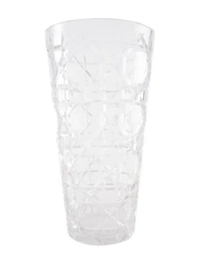 Pre-owned Dior Crystal Cannage Vase In Clear
