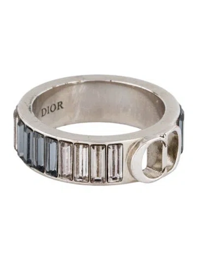 Pre-owned Dior Crystal Cd Icon Ring In Multi