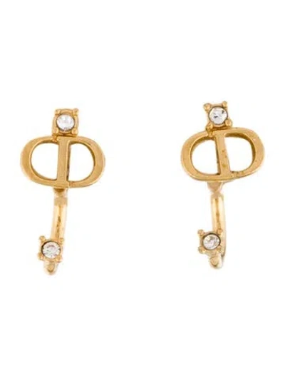 Pre-owned Dior Crystal Cd Logo Stud Earrings In Multi