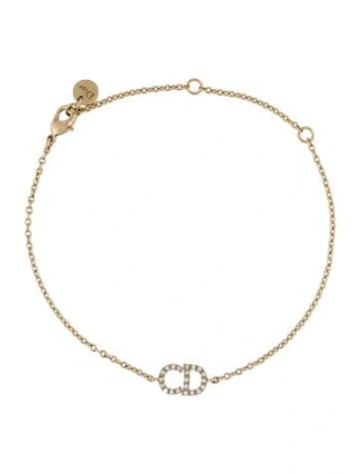 Pre-owned Dior Crystal Clair D Lune Bracelet, 8.25" In Multi