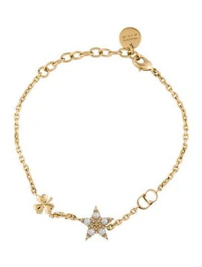 Pre-owned Dior Crystal Clair D Lune Bracelet Set, 7.75" In Multi