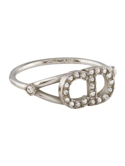 Pre-owned Dior Crystal Clair D Lune Cocktail Ring In Multi