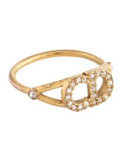 Pre-owned Dior Crystal Clair D Lune Cocktail Ring In Multicolor
