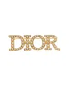Dior Crystal  Logo Brooch (authentic Pre-loved) In Brown